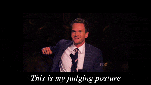 gif neil patrick harris judging posture
