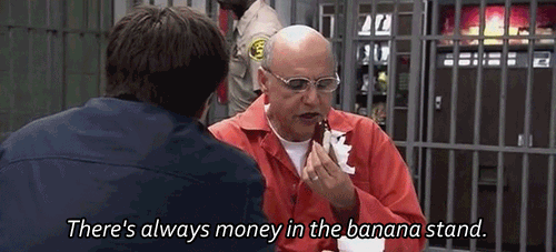 Arrested Devlopment money in the banana stand