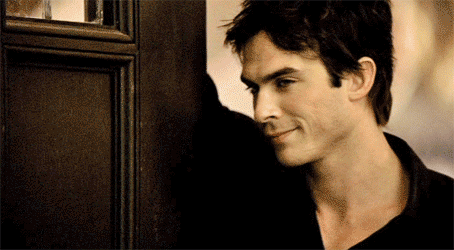 Damon smirking Vampire Diaries
