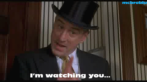 gif robert de niro watching you