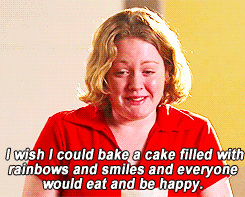 gif mean girls cake filled with rainbows
