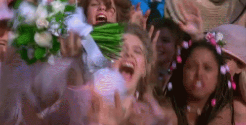 gif wedding clueless bouquet toss